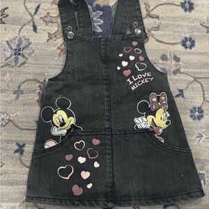 Disney Kids Grey 12m Denim Overall Dress
